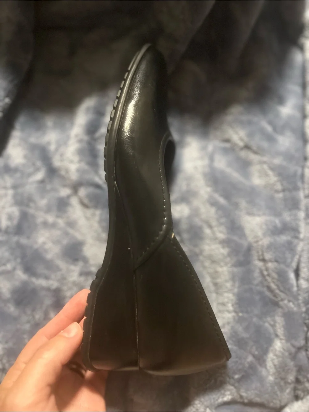 Andrew Geller Black Low Wedge Slip-On Flats
